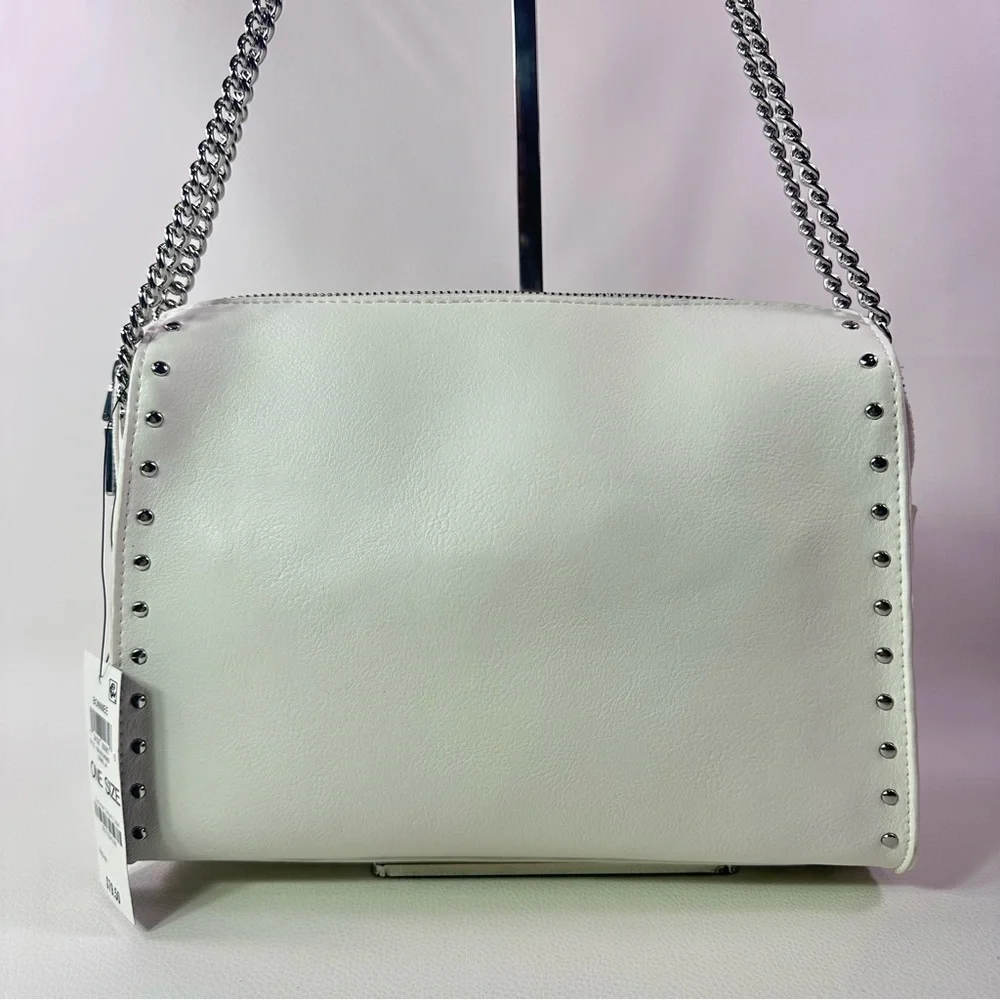 NEW I.N.C. WOMEN’S WHITE/VANILLA BONNIEE STUDDED CROSSBODY BAG - Picture 3 of 11